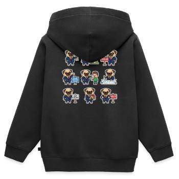 Suesser Mops Makler Immobilien Hundeliebhaber - Kinder Premium Organic Zip Hoodie - Schwarz - Hinten - AI Model Kid Male (0cm)
