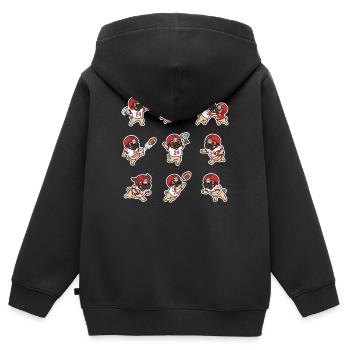 Suesser Mops Football Spieler Touchdown - Kinder Premium Organic Zip Hoodie - Schwarz - Hinten - AI Model Kid Male (0cm)