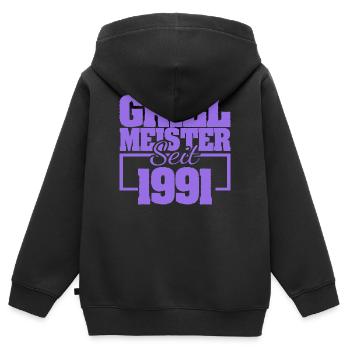 Grillbesteck 1991 - Kinder Premium Organic Zip Hoodie - Schwarz - Hinten - AI Model Kid Male (0cm)