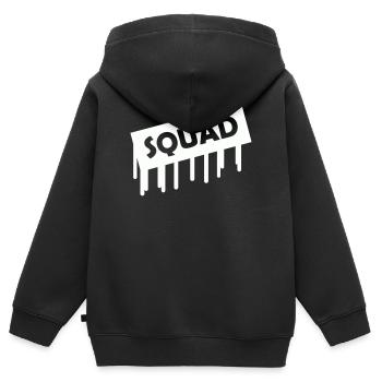 squad- - Kinder Premium Organic Zip Hoodie - Schwarz - Hinten - AI Model Kid Male (0cm)