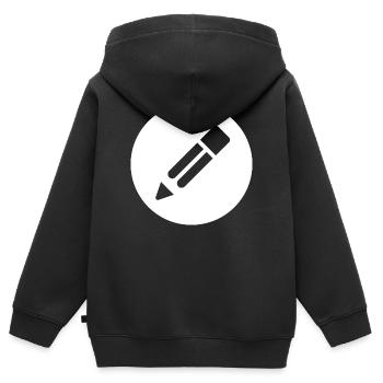 Bleistift - Kinder Premium Organic Zip Hoodie - Schwarz - Hinten - AI Model Kid Male (0cm)