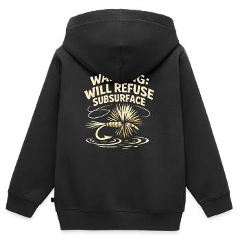 Dry Fly Only | Dry Fly Fishing - Kids Premium Organic Zip-up Hoodie - black - Back - AI Model Kid Male (0cm)