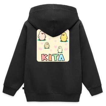 KITA KLEINKINDER KÜKEN - Kinder Premium Organic Zip Hoodie - Schwarz - Hinten - AI Model Kid Male (0cm)