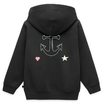 Ankerlinien Motiv Herz Stern - Kinder Premium Organic Zip Hoodie - Schwarz - Hinten - AI Model Kid Male (0cm)