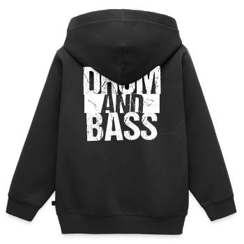 Drum-and-Bass Typografie-Logomusik - Kinder Premium Organic Zip Hoodie - Schwarz - Hinten - AI Model Kid Male (0cm)