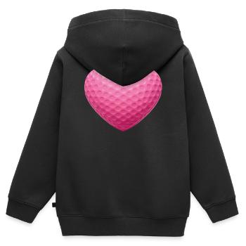 Pink Heart Golfball-Textur - Kinder Premium Organic Zip Hoodie - Schwarz - Hinten - AI Model Kid Male (0cm)