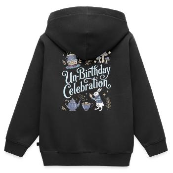 "Ungeburtstag" Teeparty Wunderland Geburtstag - Kinder Premium Organic Zip Hoodie - Schwarz - Hinten - AI Model Kid Male (0cm)