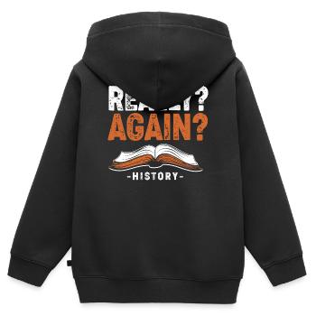 Historisch Historiker Geschichte - Kinder Premium Organic Zip Hoodie - Schwarz - Hinten - AI Model Kid Male (0cm)