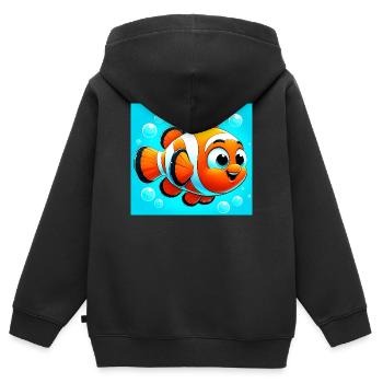 Clownfisch - Kinder Premium Organic Zip Hoodie - Schwarz - Hinten - AI Model Kid Male (0cm)
