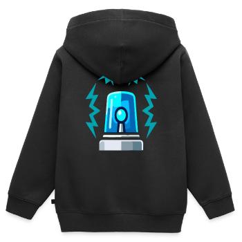 Blaulicht Sirene Alarm Illustration - Kinder Premium Organic Zip Hoodie - Schwarz - Hinten - AI Model Kid Male (0cm)