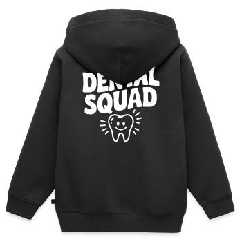 Brigade dentaire - Sweat Premium à capuche zippé enfant bio - noir - Dos - AI Model Kid Male (0cm)