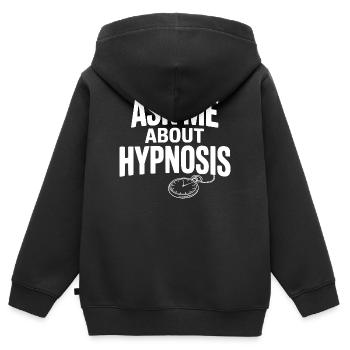 Demandez-moi ce qu’est l’hypnose - Sweat Premium à capuche zippé enfant bio - noir - Dos - AI Model Kid Male (0cm)