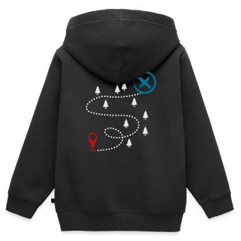 Adventure Trail Map Geocaching Graphic - Kinder Premium Organic Zip Hoodie - Schwarz - Hinten - AI Model Kid Male (0cm)