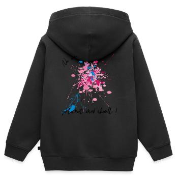 Farbklecks - Kinder Premium Organic Zip Hoodie - Schwarz - Hinten - AI Model Kid Male (0cm)