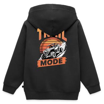 UTV Tout-Terrain 4 Roues Côte à côte - Sweat Premium à capuche zippé enfant bio - noir - Dos - AI Model Kid Male (0cm)