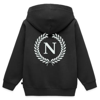 N_wappen- - Kinder Premium Organic Zip Hoodie - Schwarz - Hinten - AI Model Kid Male (0cm)
