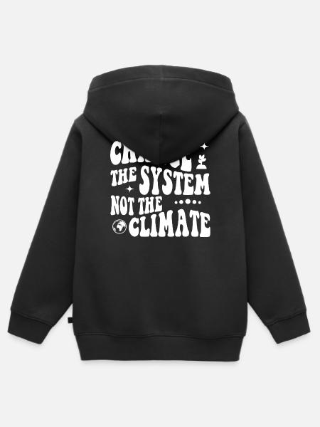 Change the system, not the climate - Kinder Premium Organic Zip Hoodie - Schwarz