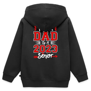 Père fier d’un élève de terminale en 2023 - Sweat Premium à capuche zippé enfant bio - noir - Dos - AI Model Kid Male (0cm)