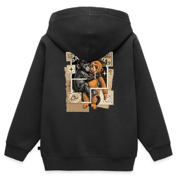 Stamps Baby Monkey Punch - Kinder Premium Organic Zip Hoodie - Schwarz - Hinten - AI Model Kid Male (0cm)