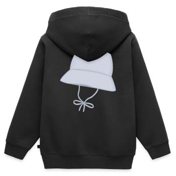 Chapeau à seau pastel avec sangle de menton - Sweat Premium à capuche zippé enfant bio - noir - Dos - AI Model Kid Male (0cm)