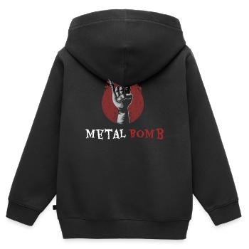 Metal Bomb Heavy Festival - Sweat Premium à capuche zippé enfant bio - noir - Dos - AI Model Kid Male (0cm)