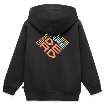 Les rôles de genre sont morts déclaration liberté - Sweat Premium à capuche zippé enfant bio - noir - Dos - AI Model Kid Male (0cm)