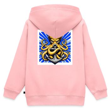 Un Poulpe embrasse une Ancre - Sweat Premium à capuche zippé enfant bio - rose - Dos - AI Model Kid Female (0cm)