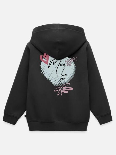  Mutterliebe - Kinder Premium Organic Zip Hoodie - Schwarz