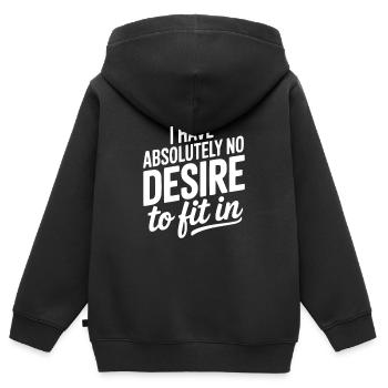 Je n’ai absolument aucune envie de m’intégrer - Sweat Premium à capuche zippé enfant bio - noir - Dos - AI Model Kid Male (0cm)