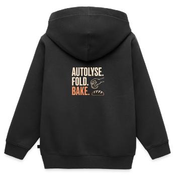 Art du pain autolyse plié - Sweat Premium à capuche zippé enfant bio - noir - Dos - AI Model Kid Male (0cm)