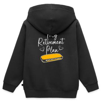 Harmonica Folk Music Folk Festival - Kids Premium Organic Zip-up Hoodie - black - Back - AI Model Kid Male (0cm)