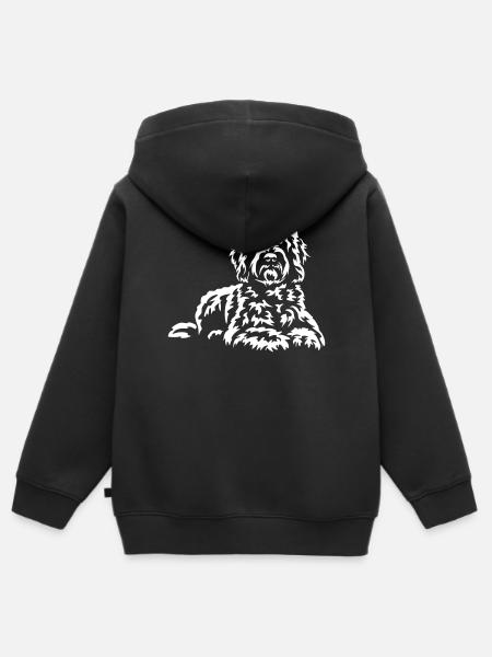 Golden Doodle "Black Edition" - Kinder Premium Organic Zip Hoodie - Schwarz