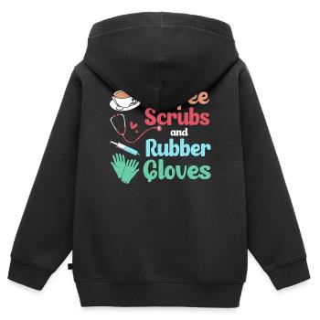 MFA Medizin Mediziner Kaffee - Kinder Premium Organic Zip Hoodie - Schwarz - Hinten - AI Model Kid Male (0cm)