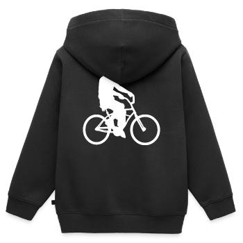Bicyclette - Sweat Premium à capuche zippé enfant bio - noir - Dos - AI Model Kid Male (0cm)