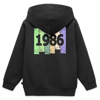 Artwork 1986 - Kinder Premium Organic Zip Hoodie - Schwarz - Hinten - AI Model Kid Male (0cm)