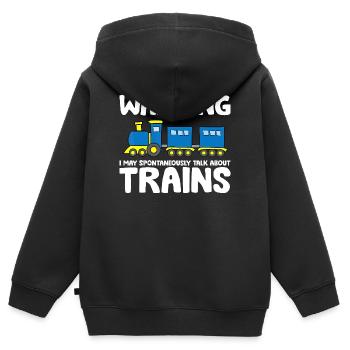 Spontaner Zug Talk Abschlag - Kinder Premium Organic Zip Hoodie - Schwarz - Hinten - AI Model Kid Male (0cm)
