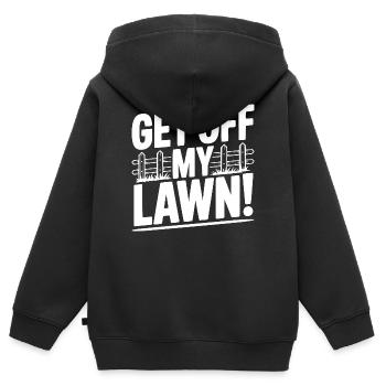 Sors de ma pelouse ! - Sweat Premium à capuche zippé enfant bio - noir - Dos - AI Model Kid Male (0cm)