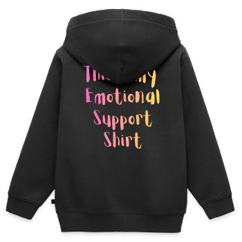 Emotional Support Shirt - Kinder Premium Organic Zip Hoodie - Schwarz - Hinten - AI Model Kid Male (0cm)