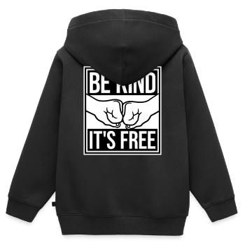 Sois gentil, c’est une déclaration de gentillesse gratuite qui dit - Sweat Premium à capuche zippé enfant bio - noir - Dos - AI Model Kid Male (0cm)