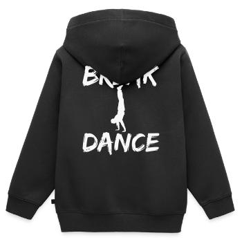 Breakdance Silhouette Motif - Sweat Premium à capuche zippé enfant bio - noir - Dos - AI Model Kid Male (0cm)