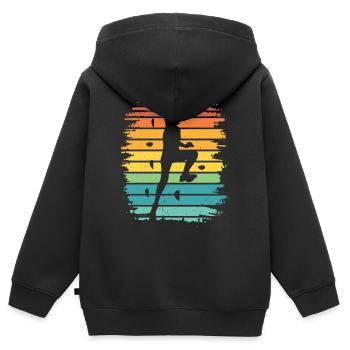 Bloc de bloc de Boulderer - Sweat Premium à capuche zippé enfant bio - noir - Dos - AI Model Kid Male (0cm)