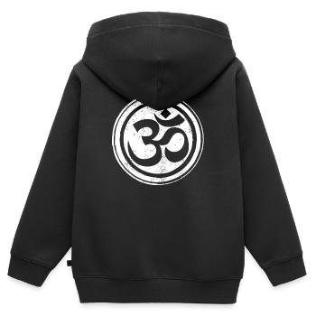 Méditation zen Bouddhisme Bouddhiste Bouddhiste Chakra - Sweat Premium à capuche zippé enfant bio - noir - Dos - AI Model Kid Male (0cm)