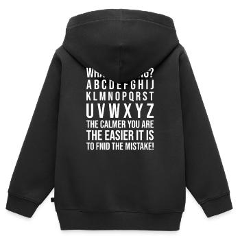 What's Wrong Funny teacher classroom - Kids Premium Organic Zip-up Hoodie - black - Back - AI Model Kid Male (0cm)