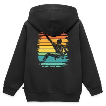 Bloc de bloc de Boulderer - Sweat Premium à capuche zippé enfant bio - noir - Dos - AI Model Kid Male (0cm)