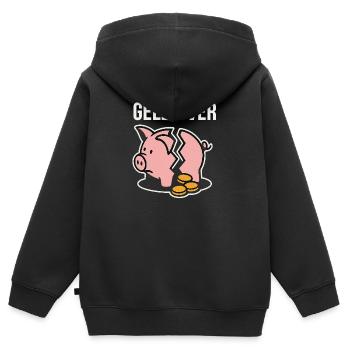 Geldverlust Piggy Bank - Kinder Premium Organic Zip Hoodie - Schwarz - Hinten - AI Model Kid Male (0cm)
