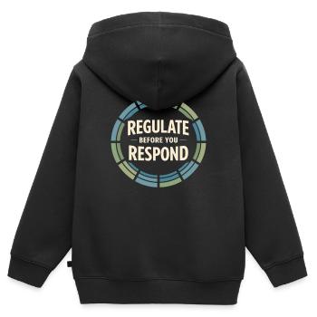 Guérison somatique Thérapie somatique - Sweat Premium à capuche zippé enfant bio - noir - Dos - AI Model Kid Male (0cm)