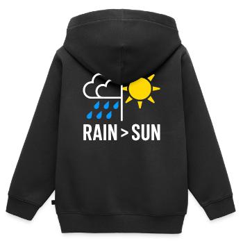 La pluie sur la régénération du soleil - Sweat Premium à capuche zippé enfant bio - noir - Dos - AI Model Kid Male (0cm)