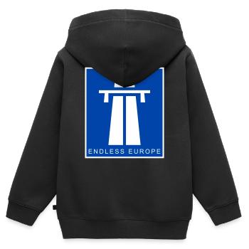 Endless Europe - Kids Premium Organic Zip-up Hoodie - black - Back - AI Model Kid Male (0cm)