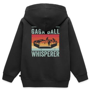 Gaga-Kugel-Flüsterer - Kinder Premium Organic Zip Hoodie - Schwarz - Hinten - AI Model Kid Male (0cm)