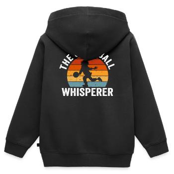 Gaga Ball Whisperer Sonnenuntergang - Kinder Premium Organic Zip Hoodie - Schwarz - Hinten - AI Model Kid Male (0cm)